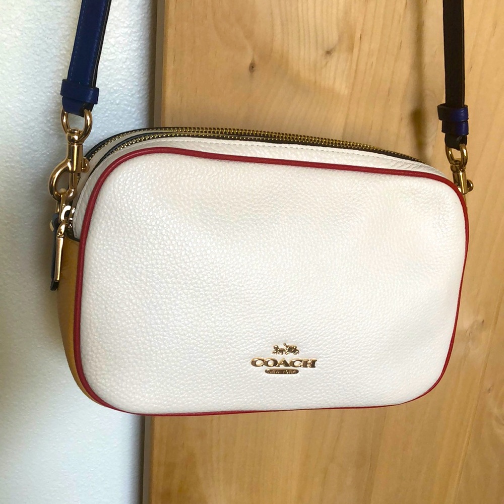 Coach White and Yellow Crossbody Bag